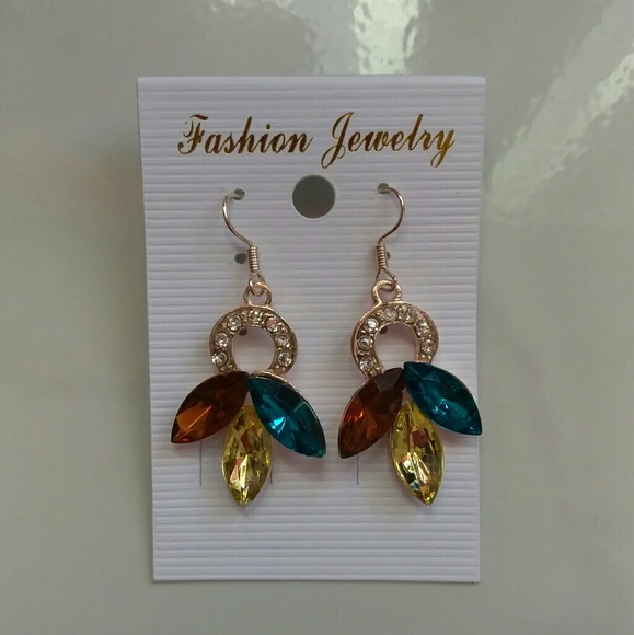 Exquisite Multicolor Crystal CZ Drop Earring - Picture 3 of 6